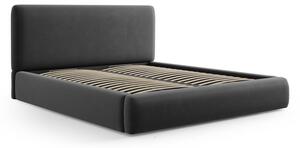 Tamno sivi tapecirani bračni krevet s prostorom za pohranu s podnicom 180x200 cm Colonel – Cosmopolitan Design