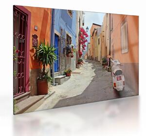 Staklena slika ulice na Sardiniji (70x50 cm)