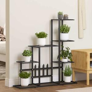 Stalak za cvijeće 94 5 x 25 x 88 cm crni metalni - Crna 1 Bez kotača Crna