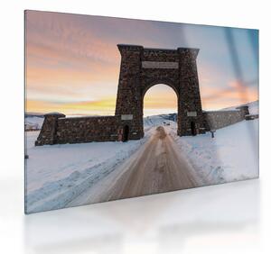 Staklena slika vrata, Yellowstone (70x50 cm)