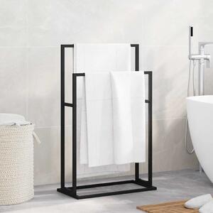 Samostojeći stalak za ručnike crni 48 x 24 x 78 5 cm željezni - Crna 48 x 24 x 78.5 cm Crna 48 x 24 x 78.5 cm