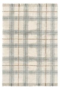 Krem/kadulja zeleni periv/ručno rađen pamučan tepih 140x190 cm Tartan Blue Sage – Lorena Canals