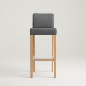 Tamno siva barska stolica s prirodnim nogama CustomForm Wilton