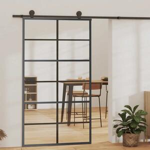 Staklena klizna vrata ESG i aluminija 102 x 205 cm crna - 102 x 205 cm 1 Rešetke 6 x 2 102 x 205 cm
