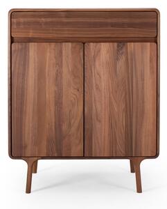Smeđa komoda od punog oraha 90x110x45 cm Fawn – Gazzda