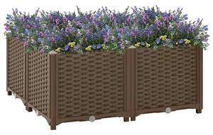 Povišena gredica 80 x 80 x 38 cm od polipropilena - Smeđa 80 x 80 x 38 cm 1 Smeđa