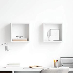 Kockaste zidne police 2 kom bijele 30 x 15 x 30 cm - Bijela 30 x 15 x 30 cm 2 1