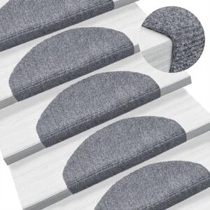 Prostirke za stepenice samoljepljive 10 kom 65x21x4 cm svijetlo sive poluokrugle velike - Svjetlosiva 65 x 21 x 4 cm 10 Sv