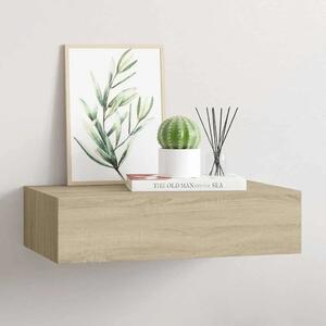 Zidna polica s ladicom boja hrasta 40 x 23 5 x 10 cm MDF - Boja hrasta 40 x 23.5 x 10 cm 1 1