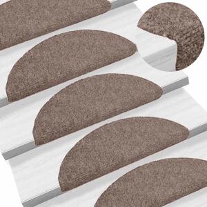 Prostirke za stepenice samoljepljive 10 kom 56x17x3 cm svijetlosmeđe poluokrugle - Svjetlosmeđa 56 x 17 x 3 cm 10 Svjetlosm