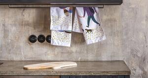 Set od 2 bijela pamučna kuhinjska ručnika Butter Kings Family, 50 x 70 cm