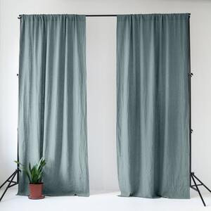 Prljavo plava lanena zavjesa 140x170 cm Blue Fog – Linen Tales