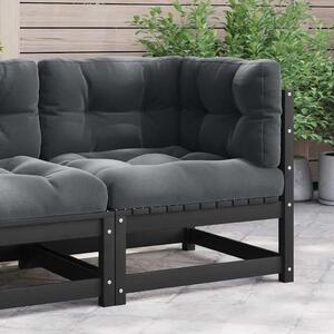 Kutna vrtna sofa s antracit jastucima od masivne borovine - Crna 1 kutna sofa Crna