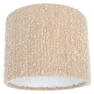 Stoffen lampenkap beige met bouclé stof 18/18/14