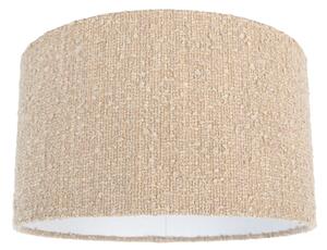 Stoffen lampenkap beige met bouclé stof 35/35/20