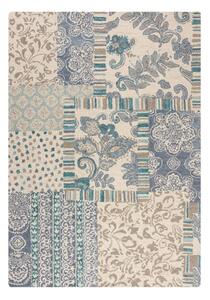 Plavi/bež ručno rađen vunen tepih 160x230 cm Eloise Patchwork – Flair Rugs