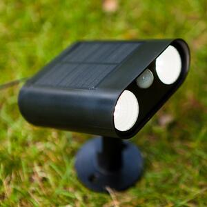 LUTEC BINGO LED solarni reflektorski stupić, crna, 16 cm, senzor, IP54, Crno, Plastika