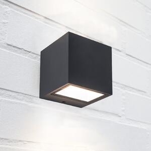 LUTEC GEMINI LED vanjska zidna svjetiljka, tamnosiva, 9 x cm, IP54, gore/dolje, Sivo, Aluminij, Zidna utičnica iznad/dolje