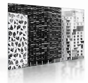 Staklena slika crno-bijele arhitekture (70x50 cm)