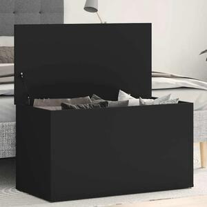 Škrinja za pohranu crna 84 x 42 x 46 cm od konstruiranog drva - Crna 84 x 42 x 46 cm 1 Crna