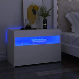 Noćni ormarić LED svjetla visoki sjaj bijeli 60x35x40 cm drvo - Bijela 1 Bijela 1
