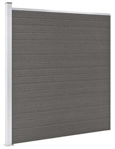 Vrtna ograda WPC 175 x 186 cm siva - Siva 1 1 sekcija s 1 stupom Siva