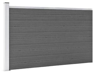 Vrtna ograda WPC 175 x 105 cm siva - Siva 1 1 sekcija s 1 stupom Siva