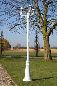 Vrtna stupna svjetiljka 3-lanterne 215 cm bijela - Bijela 1 3 Bijela