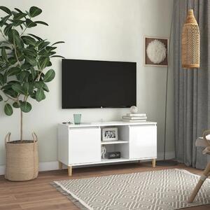 TV ormarić s drvenim nogama sjajni bijeli 103 5x35x50 cm - Visoko sjajno bijela 1 Visoko sjajno bijela
