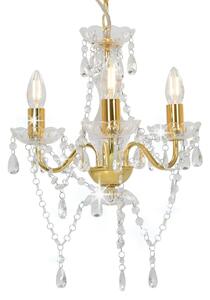 Luster s perlama zlatni okrugli 3 x E14 - Zlatno 1 1 Zlatno