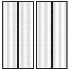 Zastori protiv insekata 2 kom s magnetima 210 x 90 cm crni - 210 x 90 cm 210 x 90 cm