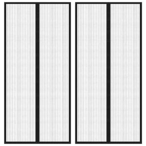 Zastori protiv insekata 2 kom s magnetima 220 x 110 cm crni - 220 x 110 cm 220 x 110 cm