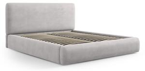 Svijetlo sivi tapecirani bračni krevet s prostorom za pohranu s podnicom 180x200 cm Colonel – Cosmopolitan Design
