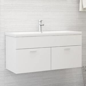 Ormarić za Lavabo - Umivaonik bijeli 100x38 5x46 cm konstruirano drvo - Bijela 100 x 38.5 x 46 cm 1 1