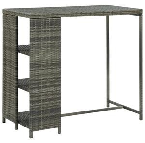 Barski stol sa stalkom za pohranu sivi 120x60x110 cm poliratan - Siva 1 Siva