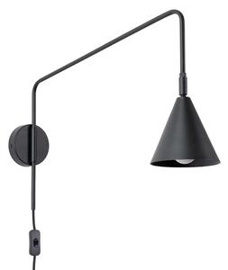 Crna zidna lampa s utikačem Zylo – Sollux