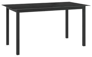 Vrtni stol crni 150 x 90 x 74 cm od aluminija i stakla - Crna 150 x 90 x 74 cm 1 Crna