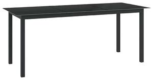 Vrtni stol crni 190 x 90 x 74 cm od aluminija i stakla - Crna 190 x 90 x 74 cm 1 Crna