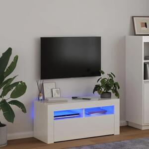 TV ormarić s LED svjetlima visoki sjaj bijeli 90 x 35 x 40 cm - Visoko sjajno bijela 1 Visoko sjajno bijela