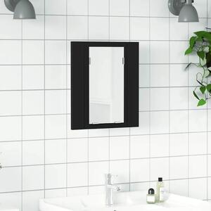 LED kupaonski ormarić s ogledalom crni 40x12x45 cm akrilni - Crna 1 Crna