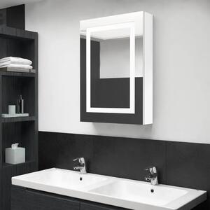LED kupaonski ormarić s ogledalom sjajni bijeli 50 x 13 x 70 cm - Sjajna bijela 1 Sjajna bijela