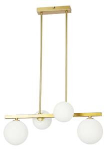 Bijela/u zlatnoj boji viseća svjetiljka sa staklenim sjenilom Kama – Candellux Lighting