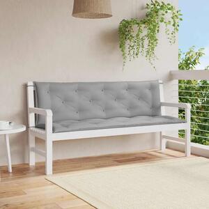 Jastuk za vrtnu klupu sivi 150 x (50+50) x 7 cm tkanina Oxford - Siva 150 cm 2 Siva