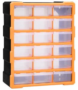 Organizator s 18 srednjih ladica 38 x 16 x 47 cm - Narančasta i crna 18 ladica 1 1