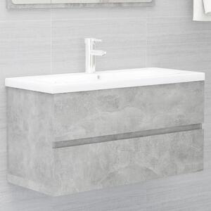 Ormarić s ugrađenim Lavabo - Umivaonikom boja betona konstruirano drvo - Beton siva 90 x 38.5 x 45 cm 1 bez slavine i odvoda