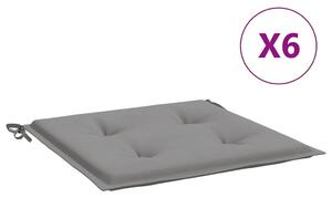 Jastuci za vrtne stolice 6 kom sivi 40x40x3 cm od tkanine - Siva 40 x 40 x 3 cm 6