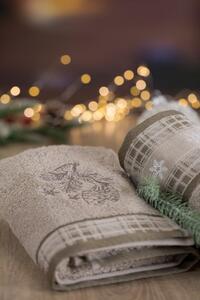 Pamučni božićni ručnik bež boje Šírka: 50 cm | Dĺžka: 90 cm