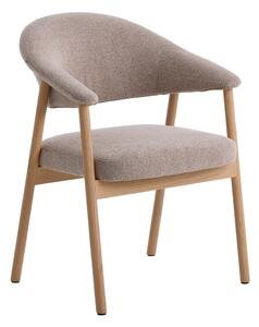 Bež blagovaonske stolice u setu s naslonima za ruke 2 kom od punog hrasta Elk – Unique Furniture