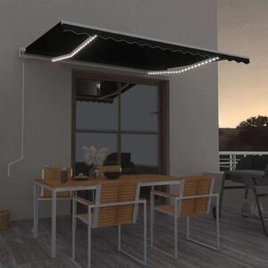 Automatska tenda sa senzorom za vjetar LED 450x350 cm antracit - Antracit 450 x 350 cm 1 s bijelim okvirom