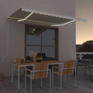 Automatska tenda sa senzorom za vjetar LED 450 x 350 cm krem - Krema 450 x 350 cm 1 s bijelim okvirom